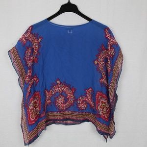 Talbots XSmall Scarf Drape Paisley Blue